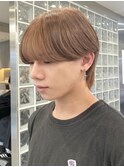 オリーブベージュメンズミルクティーベージュシースルーマッシュ