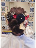 短くてもできるふんわりヘアセット♪結婚式 二次会 お呼ばれヘア