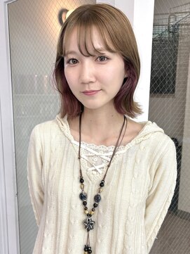 カシェル(cashel) インナーカラー/ベージュ/波巻き