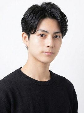 フェザーパーマ/ショート/センターパート/ニュアンスパーマ