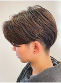 〈k14〉センターパートアップバングツーブロックメンズスパイラ