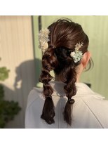 ヘアーレクスアリイ(Hair Lex Alii)&nbsp;編みおろしツインヘア/お呼ばれヘア/ヘアアレンジ