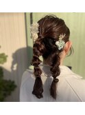 編みおろしツインヘア/お呼ばれヘア/ヘアアレンジ
