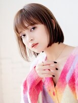 ファーレ ツルミ(Fare tsurumi)&nbsp;切りっぱなしボブ タッセルボブ 前髪なしボブ オリーブベージュ