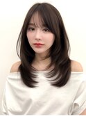 くびれミディアムレイヤー/顔まわりカット/美髪レイヤーカット