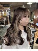 ハイトーンインナーカラーイヤリングカラーバングカラー原宿渋谷