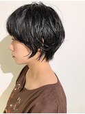 #パーマショート #前髪あり