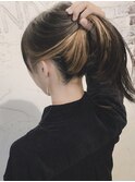 グレージュインナーカラー ヘルシースタイル 小顔カット