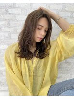 オーロ 西宮店(ORO) 艶ココアブラウン外はねかき上げミディ