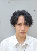 ツイストスパイラルパーマ無造作マッシュコンマヘアアップバング