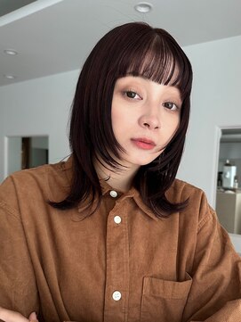 ガーデンヨコハマ(GARDEN YOKOHAMA) カシスウルフカットレイヤーワイドバングミディアムイメチェン