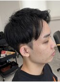 ビジネスショートメンズマッシュツイストパーマツーブロック