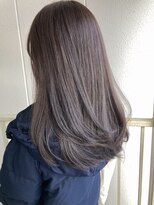 アッシュラベンダー　レイヤーカット　ワンカールセミロング