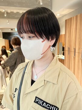 ガリカ 大名(Gallica) ショートマッシュ x 前髪インナーカラー オレンジベージュ