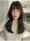 ロングレイヤーカット/グレージュ