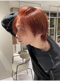 暖色カラーダブルカラーオレンジブラウンメンズカットメンズヘア