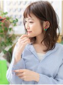 ★グレージュ小顔オン眉くびれヘア外ハネ抜け感ボブ20代30代★1