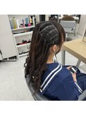 サイド編み込み