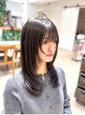 ざくざくロングレイヤー×アッシュブラック