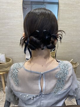 リボン風ツインアレンジ　【金山/名古屋/ヘアメイク】