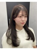 ロングヘアー　オリーブグレージュ　髪質改善　赤坂見附