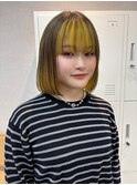 グレージュ イエロー インナーカラー アンブレラカラー ブリーチ