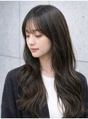 黒髪ロング地毛風カラー好感度小顔ラインこなれ感