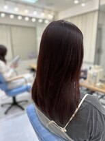 エミン(emyn) ラベンダー レッドブラウン 髪質改善 縮毛矯正 顔まわりレイヤー