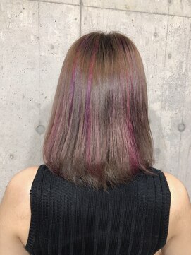 サロンドミルク 原宿(salon de MiLK) アッシュベージュ＆ハイライトピンク＆ハイライトパープル