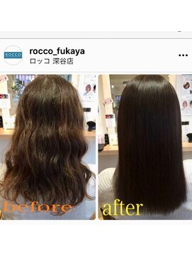 ロッコ 深谷店(ROCCO) ＃髪質再生＃ケラチンブローアウト　２回コース