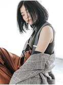 くびれヘア顔周り韓国レイヤーカット黒髪ショートミディアム/柏