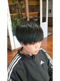 マッシュショート/ブルーブラック