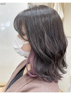 ヘア セフィール 八千代中央店(hair C'feel) ピンク紫の派手めなインナーカラー♪