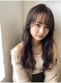 束感シースルーバング×ツヤ感カラー