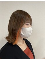 ヘアーアートミュージアム(Hair Art Museum)&nbsp;イヤリングオレンジ×オリーブグレージュ