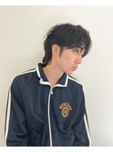 センターパート　コンマバング　スパイラルパーマ