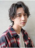 カルマパーマ/ベリーショート/ダークアッシュ/ニュアンスパーマ
