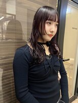 大人可愛いブリーチなしラベンダーベージュカラー