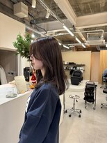 ツキヘア(TUKI hair)&nbsp;ミディアムレイヤー/透明感カラー/オリーブベージュ/高松