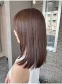 顔周りレイヤーミディアムレイヤーぱっつん岡山南中央町