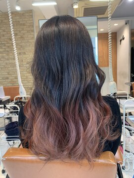 アジールヘア 池袋東口店(agir hair) ブリーチ＆ダブルカラーグラデーションピンクベージュ池袋東口