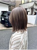 ナチュラルハイライト/ベージュ/外ハネボブ
