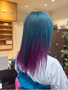 クロリ(Coloris) ターコイズブルー+インナーピンク