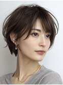 白髪ぼかし脱白髪染め似合わせショートボブ40代50代60代