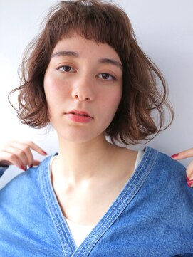 オーサム(AWESOME) ミルクティーカラー◎無造作ボブ フリンジバング