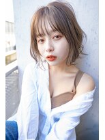 サングース(Sungoose)&nbsp;韓国風ミディ＃マロンベージュAラインボブ