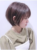 大人かわいい丸みショートボブ耳かけショート20代30代40代髪型