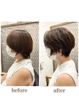 レリーキルト 岡本(RelyQuilt) お客様before&after7/髪質改善/ショート/ボブ【岡本/芦屋】