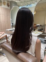 フォルテ 横浜店(FORTE)&nbsp;ロングヘア、グレージュカラー、ココアベージュ、黒髪縮毛