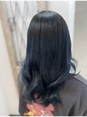透明感カラー ネイビーグレージュ 髪質改善